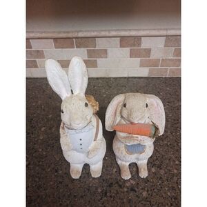 2 Paper Bunny Sculptures‎